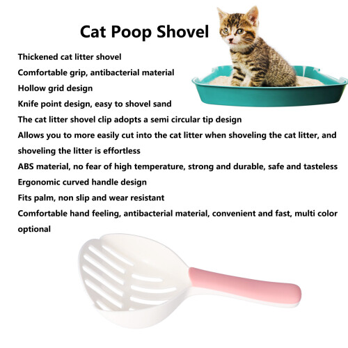 Pelle à litière pour chat 22,7  10,9 cm blanc et rose 2