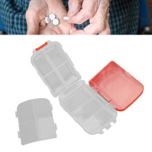 Organisateur de pilules pliable à 3 compartiments pratique en voyage boîte hebdomadaire de 7 jours rouge