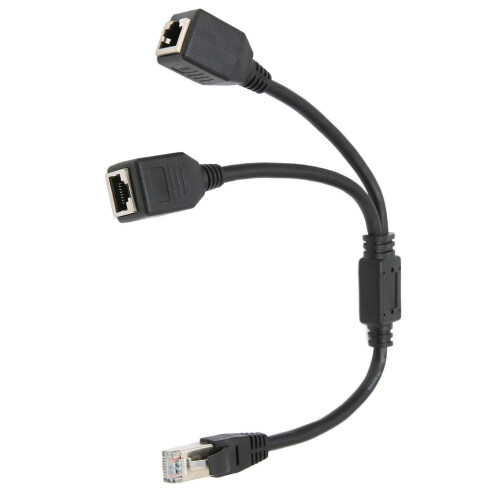 Câble RJ45 Ext 1-2Port CAT7 Noir, Noyau doré 2