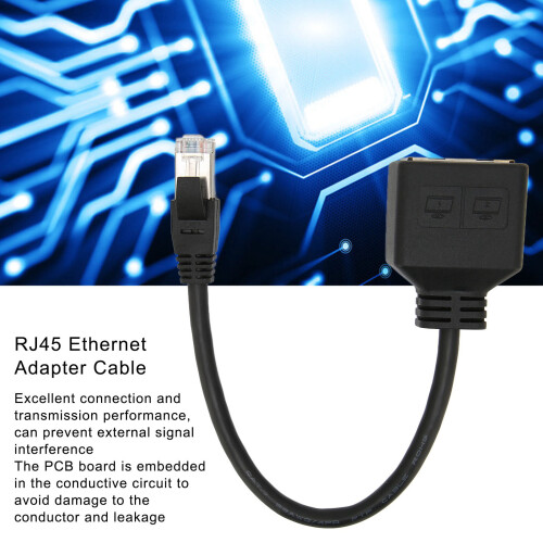 Cavo adattatore Ethernet RJ45 1-2 porte Nero CAT7 2