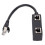 Adattatore splitter RJ45 da 1M a 2F, ABS nero, CAT7 2