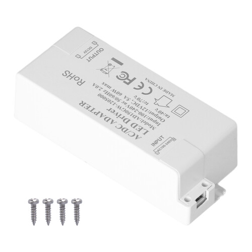 Trasformatore driver LED da 60W 115x45x30mm ABS 12V 5A 1