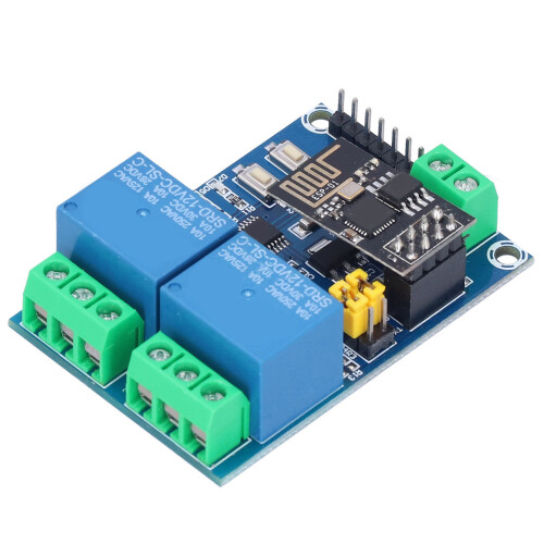 ESP-01 Relè WiFi a due canali 12V 10A Mini Nero 2