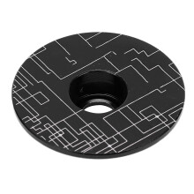 Obergurt-Kopfstützenkappe aus Aluminiumlegierung für Mountainbike, 31,8 mm, schwarz