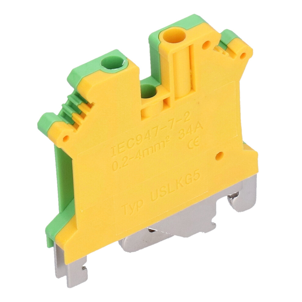 50Pcs Din Rail Mount Terminal 2 Channel Side Wiring Grounding Terminals Block 34A Uslkgâ5 4121322127667