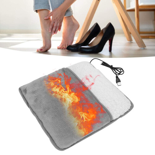 Chauffe-pieds USB d'hiver gris 30x29 cm 50-60 C