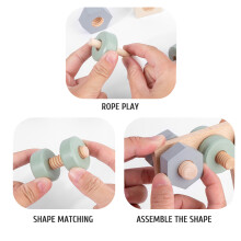 Kids Nuts Toys Wooden Screw Nut Assembling Beading Toy Early Learning Parent Child Baby Gifts