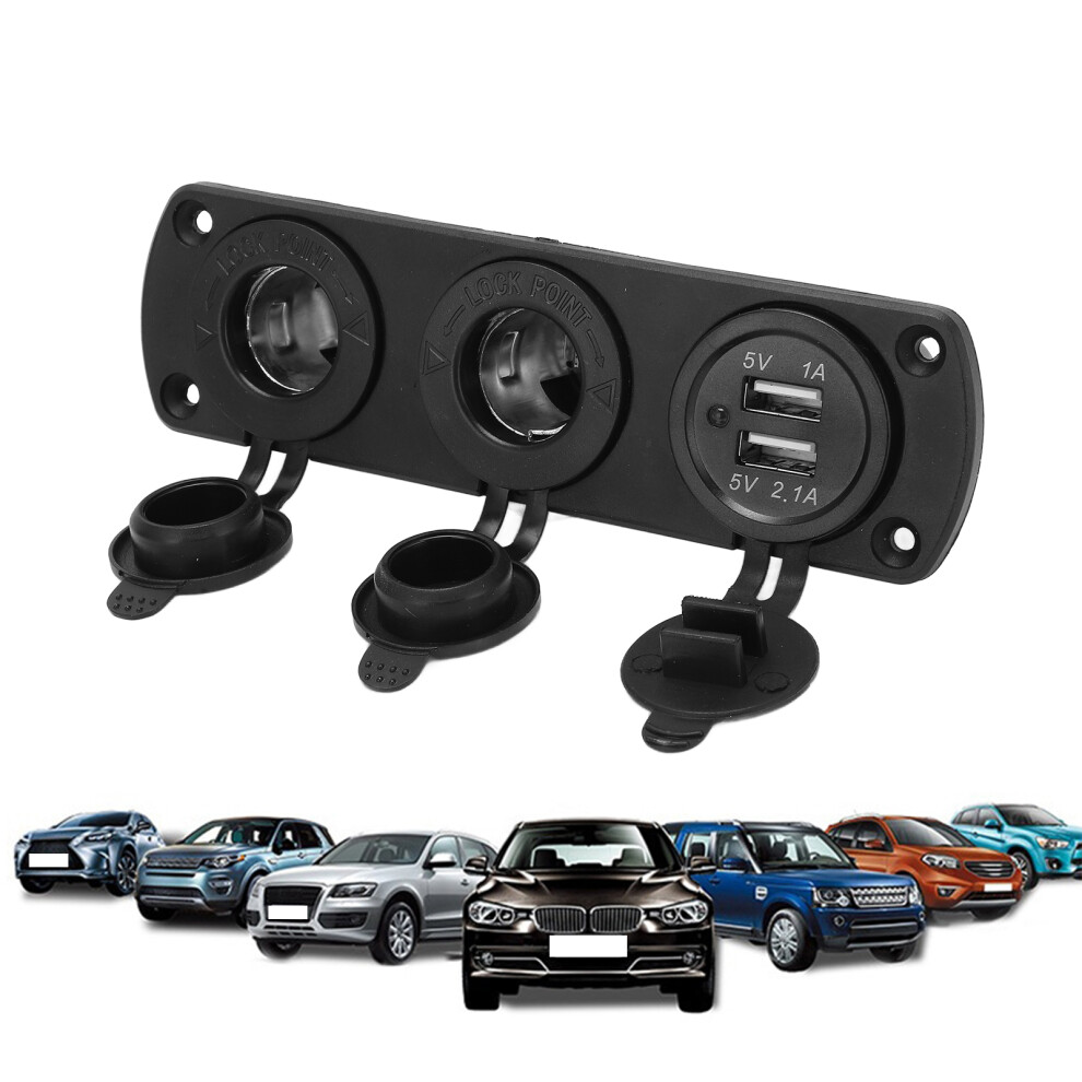 Car Usb Charger 3 Hole 2.1A Waterproof Design Intelligent Control Dual Port Car Power Outlet 5041322129555