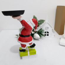 Babbo Natale con Portavassoio per Dolcetti Pupazzo di Neve 15x8x20cm