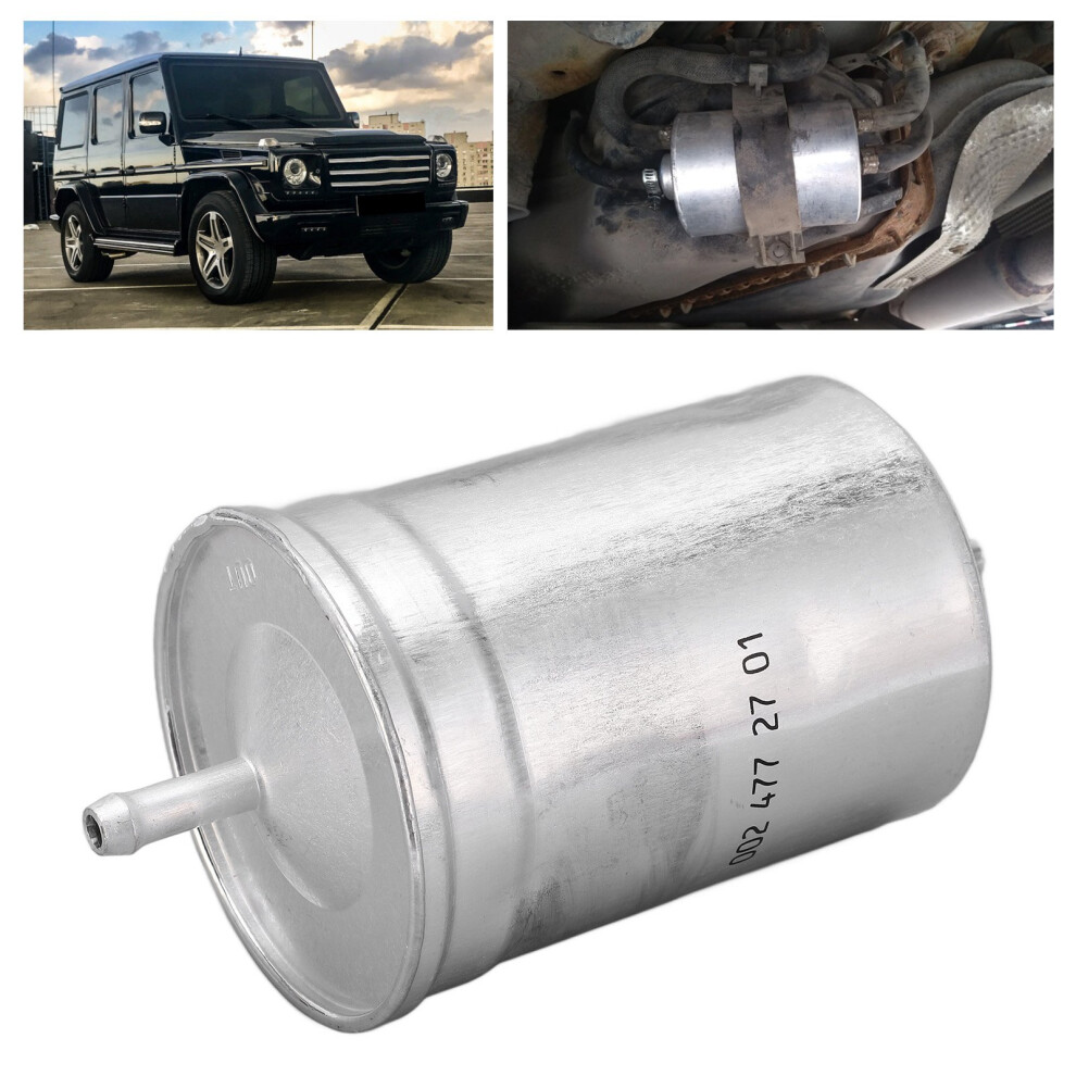Gas Fuel Filter Aluminum 0024772701 Sliver Replacement For Mercedes E320 E420 E500 7631322132013