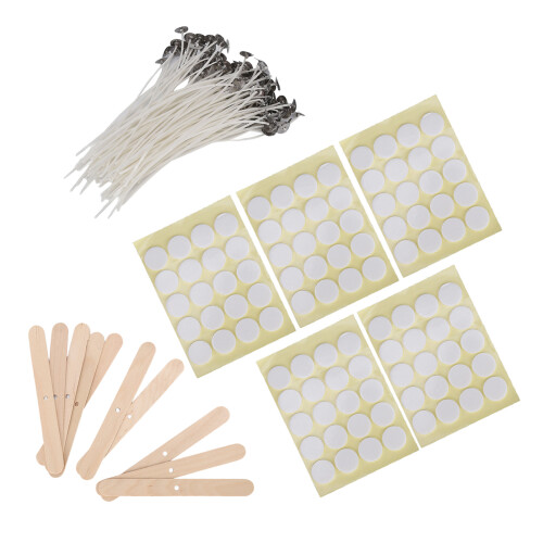 Kit fai-da-te per candele 100 stoppini 15 cm base gialla