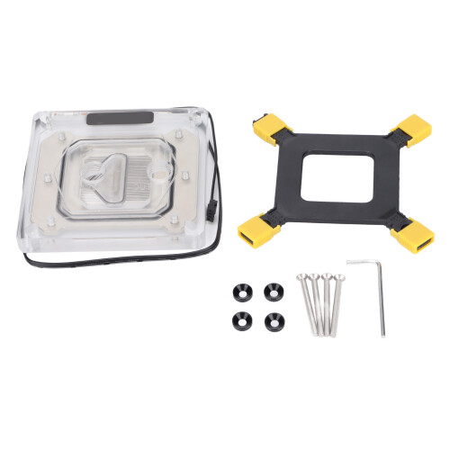 XH01 Bloc CPU pour refroidissement par eau, Acrylique, Laiton, Transparent 1