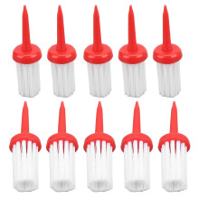10 pièces de tees de golf de type brosse, Rouge-Blanc, 0,9 oz