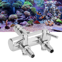 Distributore di ossigeno/CO2 per acquario a due teste in acciaio inossidabile