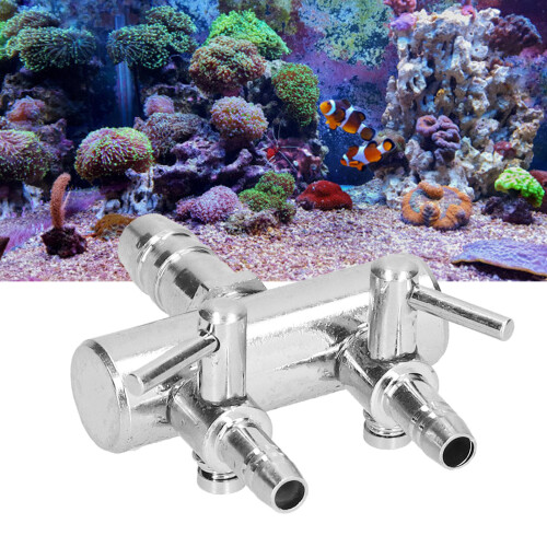 Distributore di ossigeno/CO2 per acquario a due teste in acciaio inossidabile