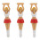 3 pièces de tees de golf Cheerleader - 75mm ABS, tel que montré 2