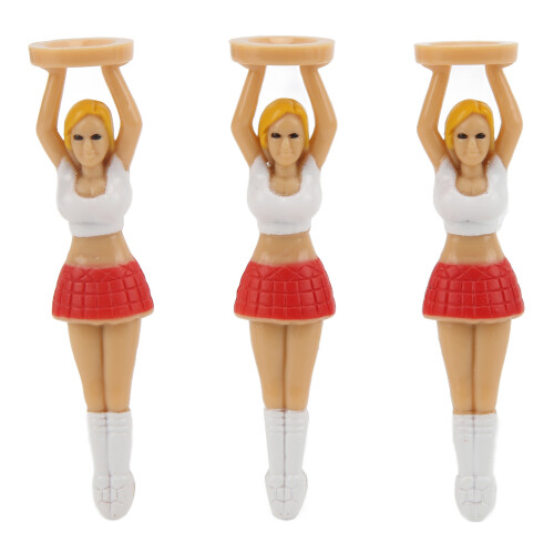 3 pièces de tees de golf Cheerleader - 75mm ABS, tel que montré 1