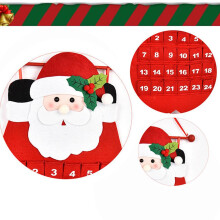 Calendario dell'Avvento in feltro con Babbo Natale, 24 giorni, 70x34 cm