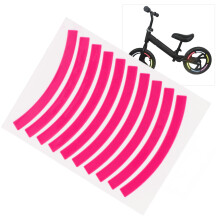 Adesivi di sicurezza rosa per ruote di biciclette nastro riflettente per biciclette di equilibrio per bambini