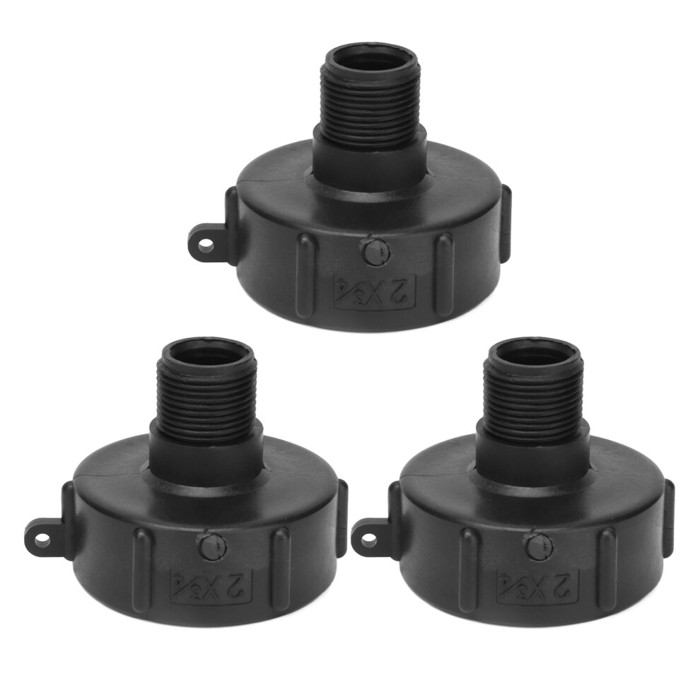 3Pcs Ibc Tank Connector G3/4 Thread Abs Plastic Drain Adapter Replacement Valve Fittings60-2In Nps 6941322137408