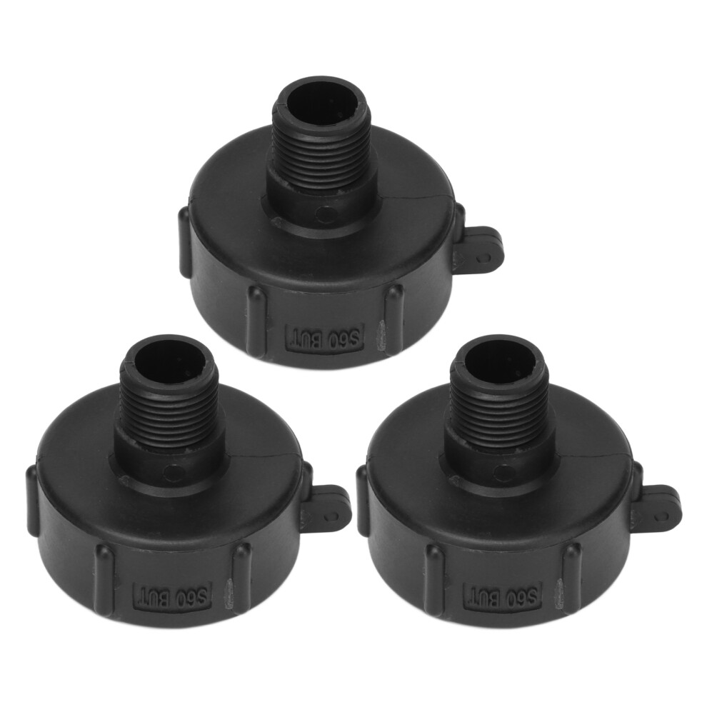 3Pcs Ibc Tank Connector G3/4 Thread Abs Plastic Drain Adapter Replacement Valve Fittings60 But 4921322137419