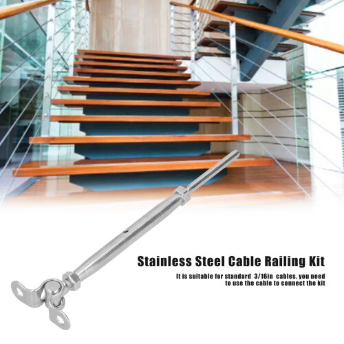 Stainless Steel Cable Railing Kit Adjustable Angle Cable Railing Hardware Kit for Stair Railings3/16 2