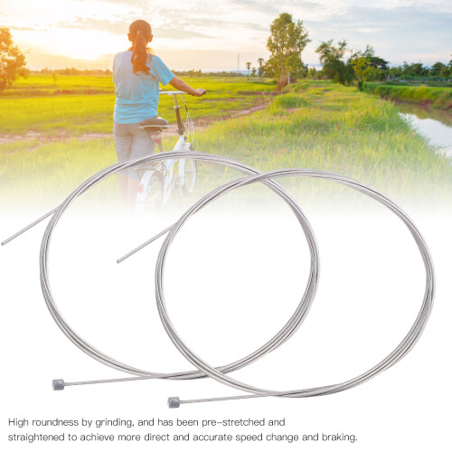 2 pièces de câbles de dérailleur pliables pour vélo, 2,1 m, 1,2 mm 2
