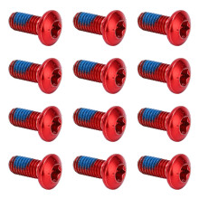 12 pièces rouges de vis de rotor pour frein à disque VTT M5x10mm T25