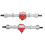 Set di assi metallici MN D90 D91 14,5/14,2 cm Argento-Rosso 8