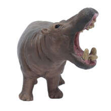 Modèle d'hippopotame en plastique pour enfants – Figurine animale réaliste en plastique solide 12 cm