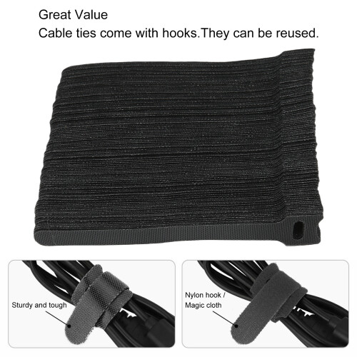 100 pezzi fascette per cavi autoadesive riutilizzabili, PP+nylon 2