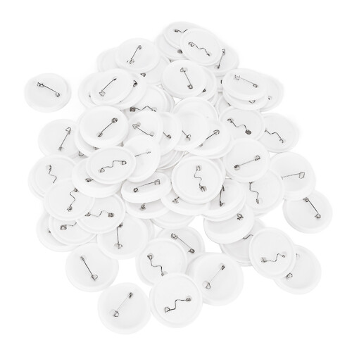 Copertina posteriore per badge da 50 mm in latta/plastica, 100 pezzi 2