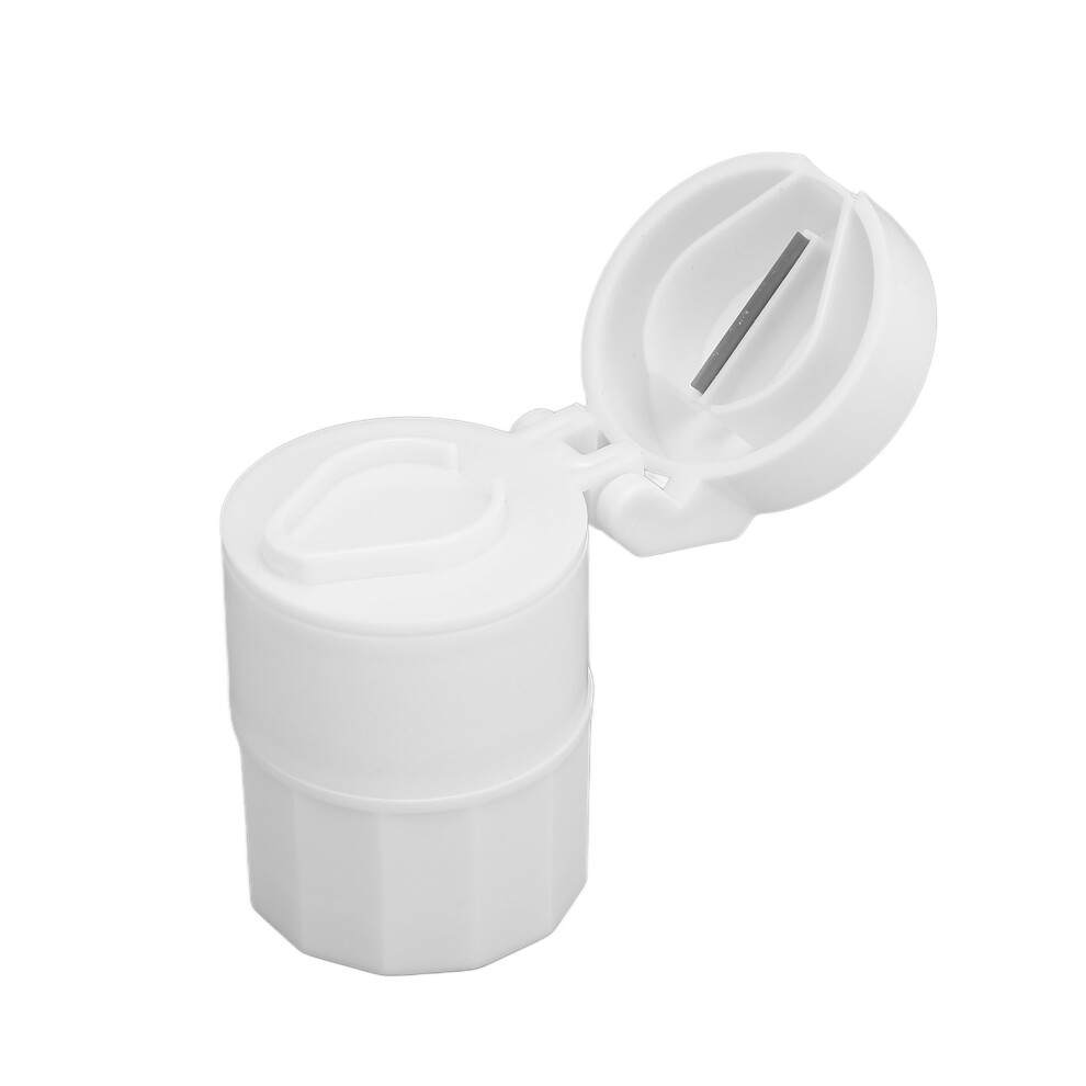 Pill Cutter White Multifunctional 4 in 1 Cylindrical Medicine Grinding Separation Tool