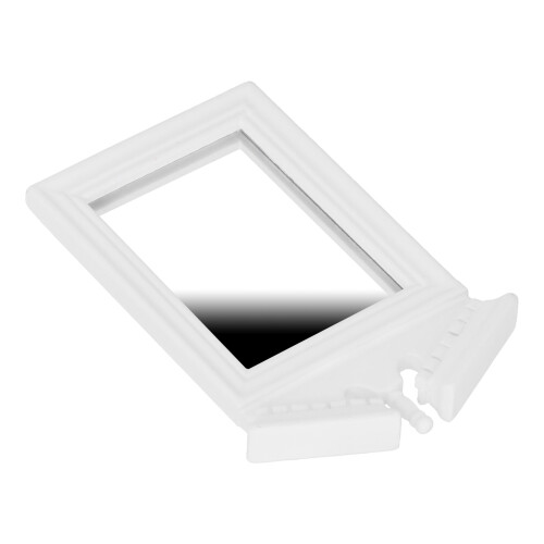 1:12 Miroir de coiffeuse pour maison de poupée blanc 10 x 6 cm 2