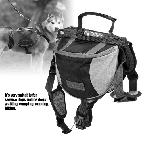 Zaino da sella per cani regolabile nero S 2