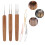 0,5 mm ensemble de crochets pour dreadlocks L bambou+alliage 14