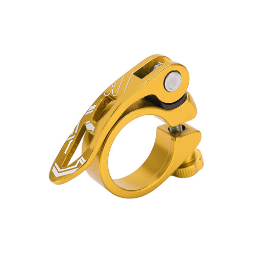 Collier de tige de selle 34,9 mm à serrage rapide en aluminium doré 1