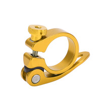 Morsetto reggisella in alluminio a sgancio rapido per mountain bike Ø31.8mm, colore Oro, Mountain Part