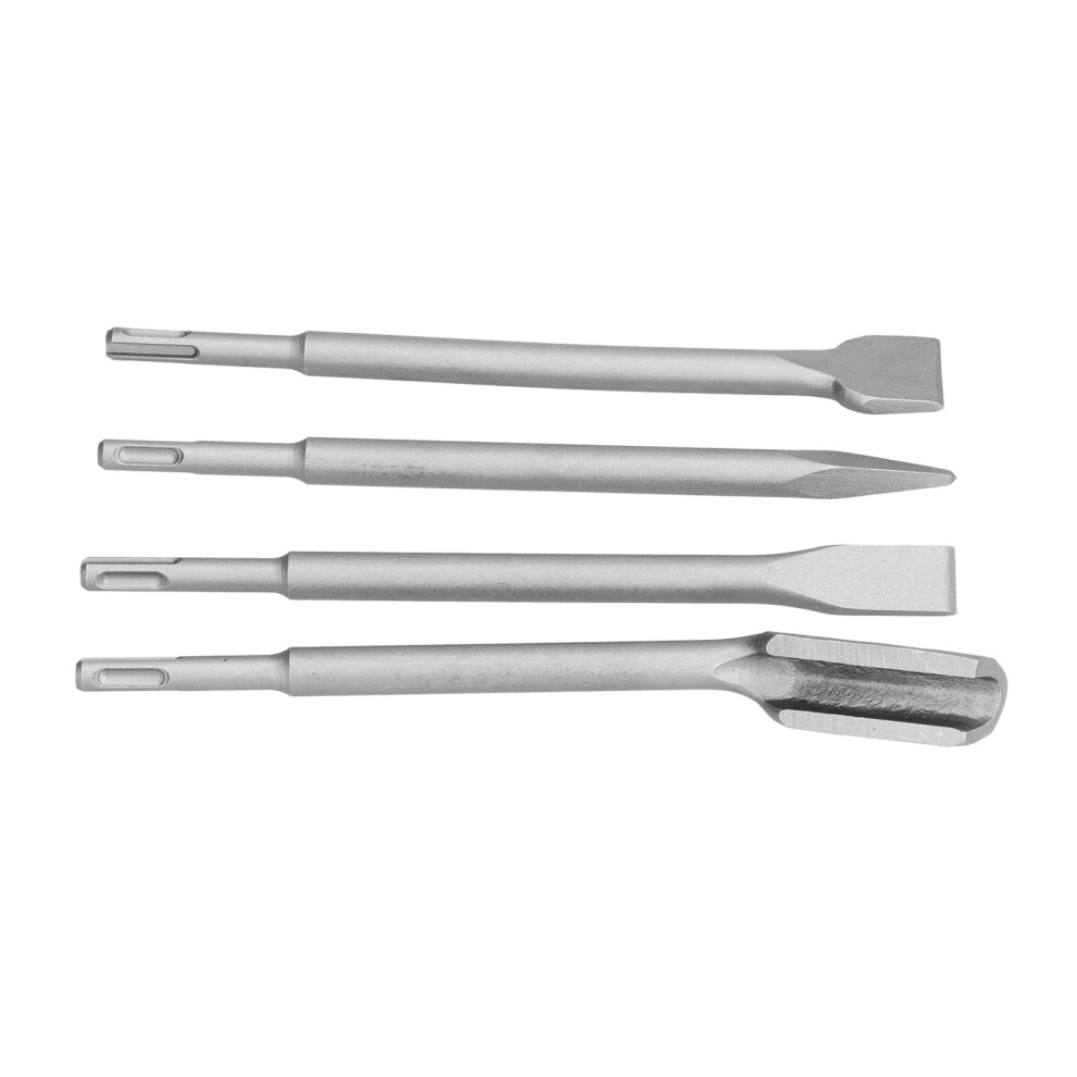 4Pcs Chisel Hammer Drill Bits Concrete Hammer Bits Set Includuing Flat Chisel Point Chisel And Gouge Chisel 8731322153878
