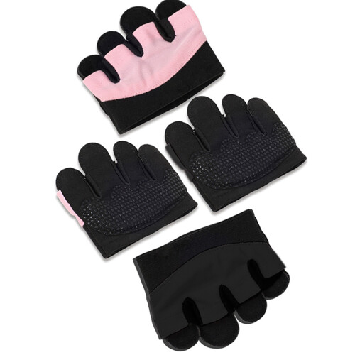 Guanti da palestra antiscivolo 20g, M/L/XL, nero-rosa 1