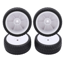 4 pezzi pneumatici bianchi per auto RC 1/10, 63x26mm, esagono da 12mm