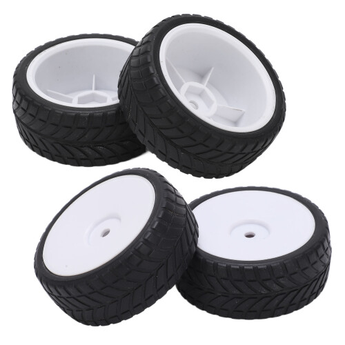 4 pièces de pneus RC 1/10, 63 mm  26 mm, blanc, hex 12 mm 1