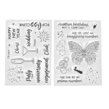 2Pcs Clear Stamp Set TPR Clear Imprint Healthy Nonirritating Recyclable Practical Transparent Stamps for Card Making