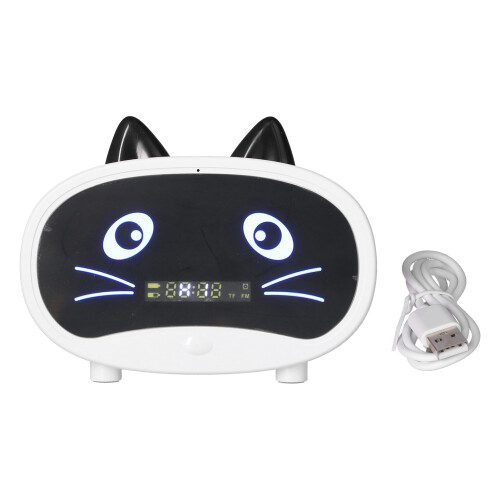 JM02 Mini haut-parleur dessin animé 1000mAh oreilles de chat blanches 1