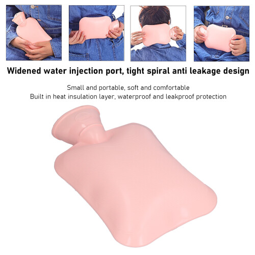 Bouillotte en PVC 24,5 x 15,3 cm 1000 ml rose 2