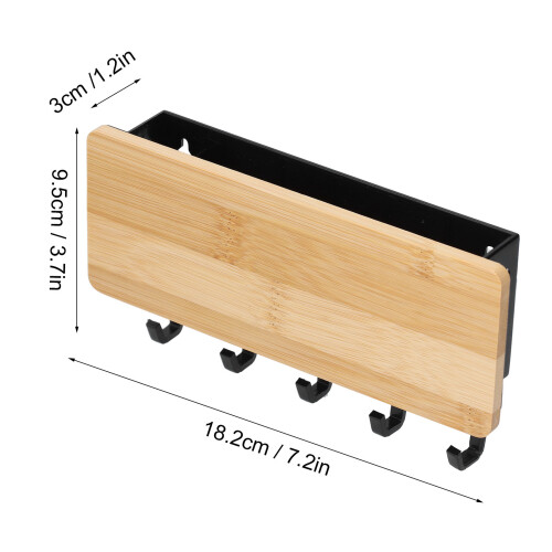 Porte-clés mural couleur bambou 18.2x9.5x3cm 117-147g 2