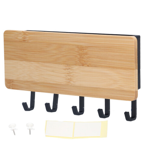 Porte-clés mural couleur bambou 18.2x9.5x3cm 117-147g 1