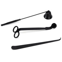 Set da 3 pezzi di accessori per candele tagliastoppino spegnicandela dipper metallo nero regalo perfetto