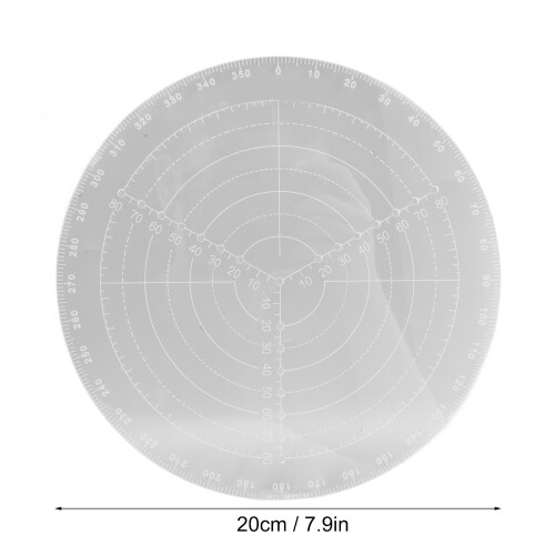 Trova-centro rotondo in acrilico trasparente, 20 cm / 7,9 pollici 2