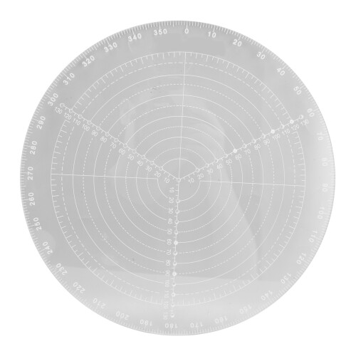 Cherche-centre rond en acrylique de 30 cm avec échelles transparentes 1